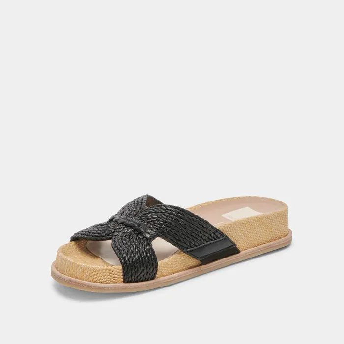 Sandals Shop Dolce Vita Selda Sandals Onyx Raffia Onyx Raffia