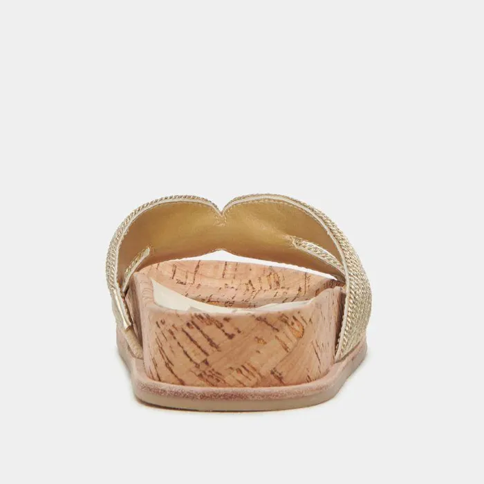 Sandals Shop Dolce Vita Selda Wide Sandals Gold Raffia Gold Raffia
