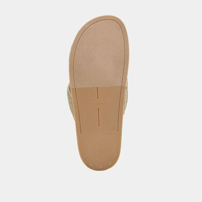 Sandals Shop Dolce Vita Selda Wide Sandals Gold Raffia Gold Raffia