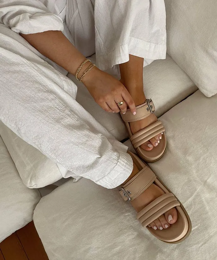 Sandals Shop Dolce Vita Shaila Sandals Cream Leather Cream Leather