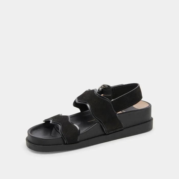 Sandals Shop Dolce Vita Sindy Sandals Black Nubuck Black Nubuck