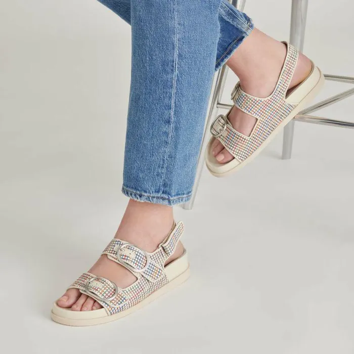 Sandals Shop Dolce Vita Starla Pride Sandals White Multi Raffia White Multi Raffia