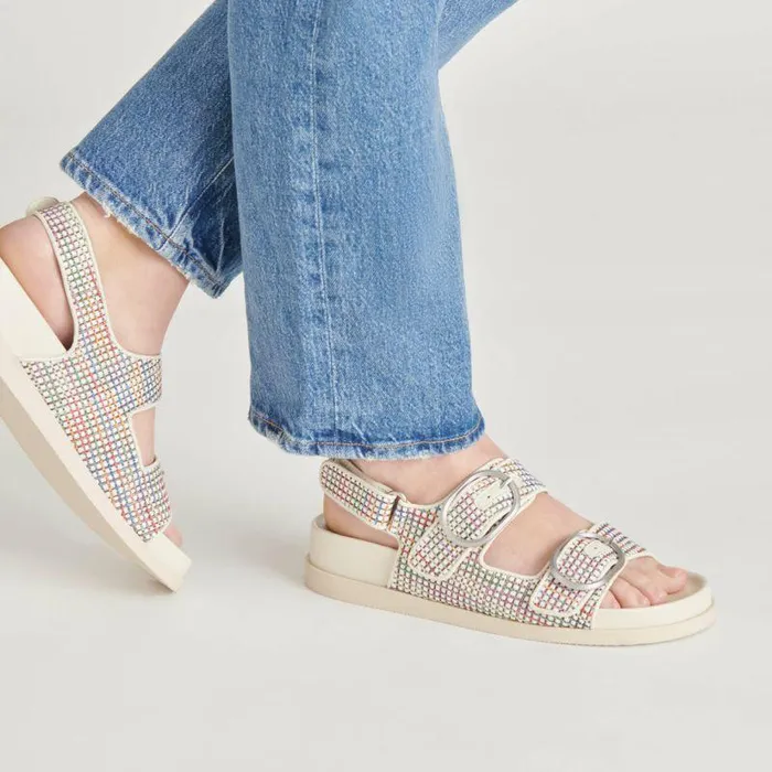 Sandals Shop Dolce Vita Starla Pride Sandals White Multi Raffia White Multi Raffia