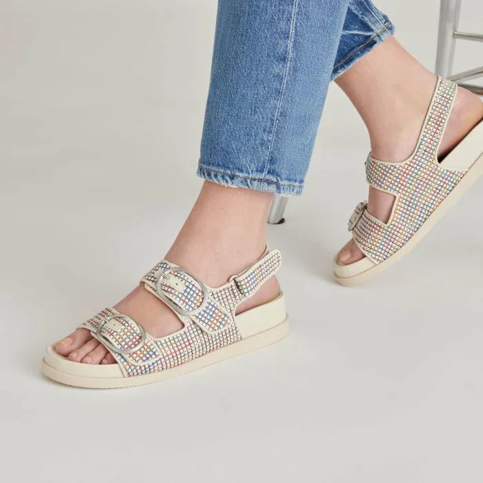 Sandals Shop Dolce Vita Starla Pride Sandals White Multi Raffia White Multi Raffia