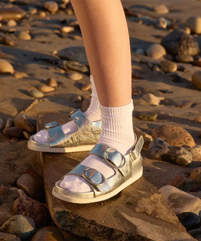 Sandals Shop Dolce Vita Starla Sandals Silver Distressed Leather Silver Leather Sandals Silver Distressed Leather