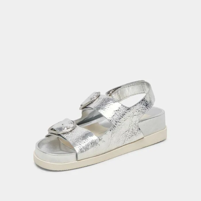 Sandals Shop Dolce Vita Starla Sandals Silver Distressed Leather Silver Leather Sandals Silver Distressed Leather