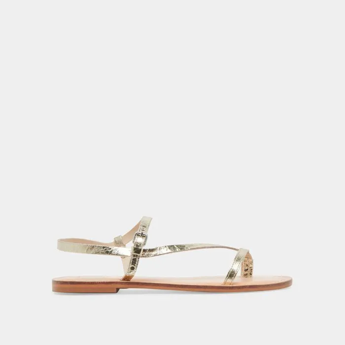 Sandals Shop Dolce Vita Wandre Sandals Gold Distressed Leather Gold