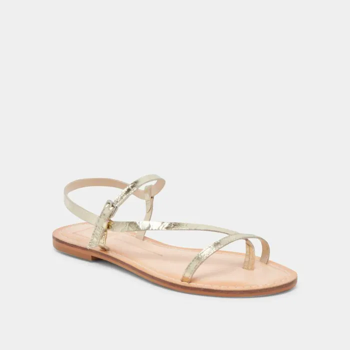 Sandals Shop Dolce Vita Wandre Sandals Gold Distressed Leather Gold