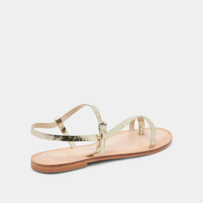 Sandals Shop Dolce Vita Wandre Sandals Gold Distressed Leather Gold