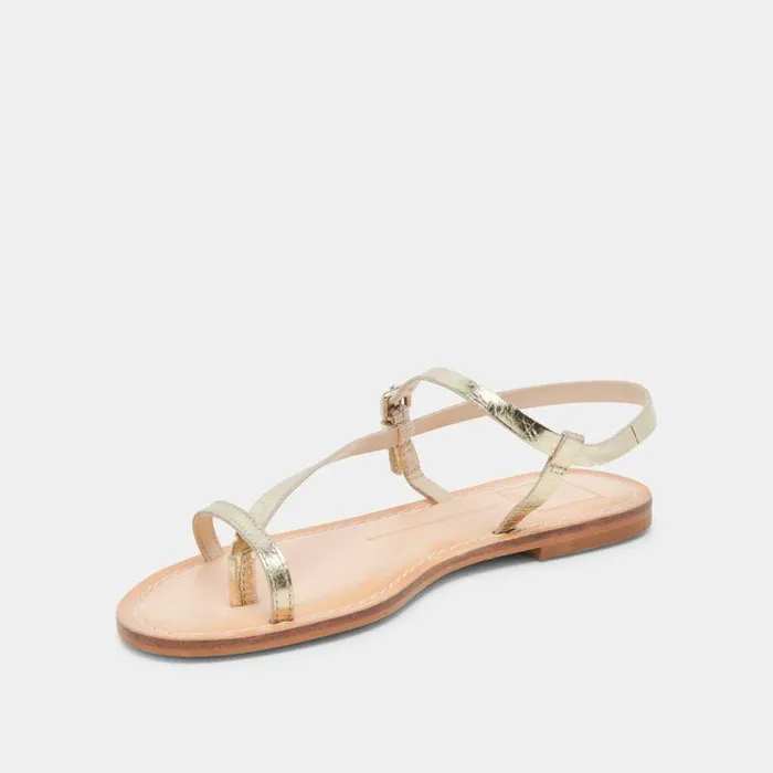 Sandals Shop Dolce Vita Wandre Sandals Gold Distressed Leather Gold