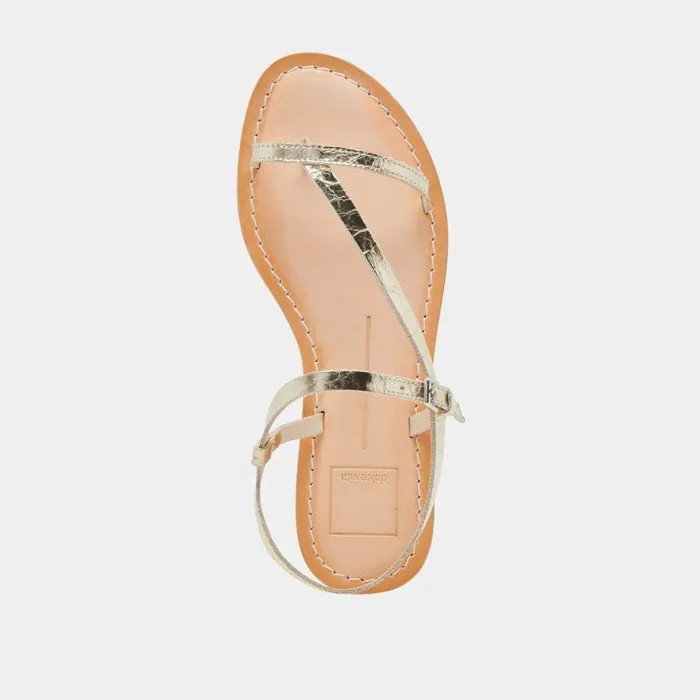 Sandals Shop Dolce Vita Wandre Sandals Gold Distressed Leather Gold
