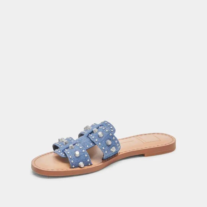 Sandals Shop Dolce Vita Wesla Stud Sandals Blue Denim Blue Denim