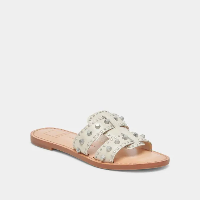 Sandals Shop Dolce Vita Wesla Stud Sandals Ivory Crinkle Patent Ivory Crinkle Patent