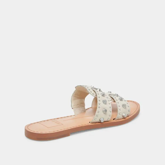 Sandals Shop Dolce Vita Wesla Stud Sandals Ivory Crinkle Patent Ivory Crinkle Patent