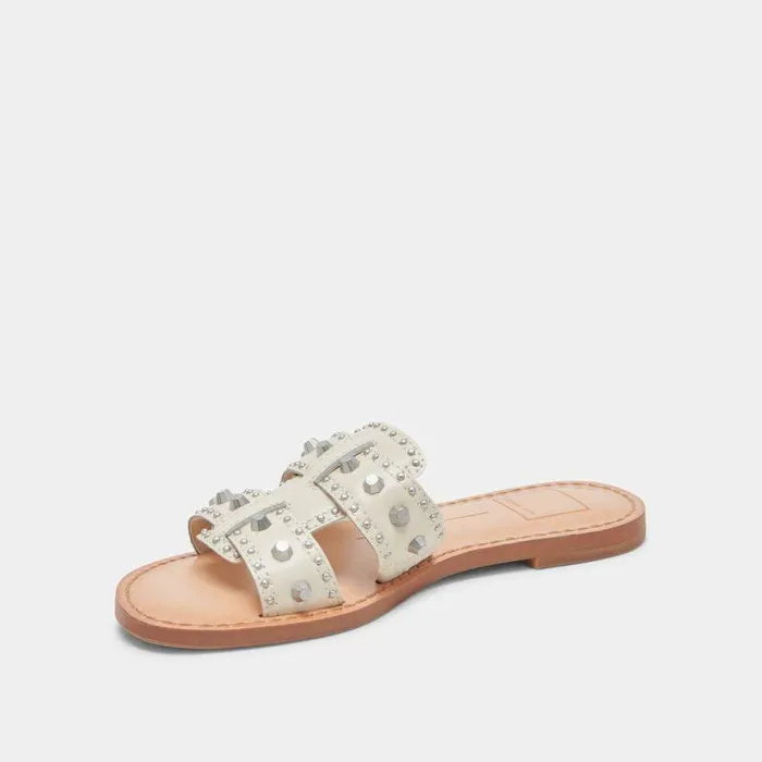 Sandals Shop Dolce Vita Wesla Stud Sandals Ivory Crinkle Patent Ivory Crinkle Patent