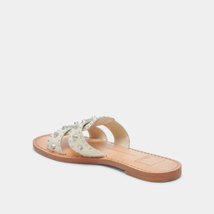 Sandals Shop Dolce Vita Wesla Stud Sandals Ivory Crinkle Patent Ivory Crinkle Patent