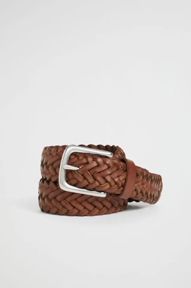 Seed Heritage Accessories Braided Leather Belt Tan 8211 Man