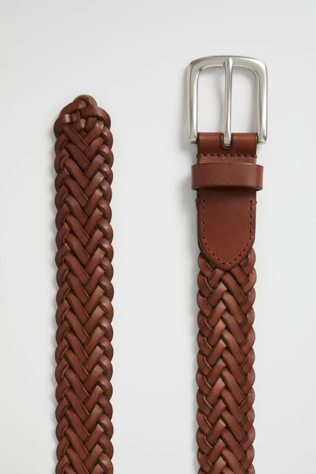 Seed Heritage Accessories Braided Leather Belt Tan 8211 Man