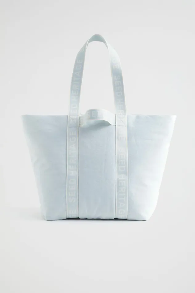 Seed Heritage Beach Bags Monochrome Logo Denim Tote Denim 8211 Woman