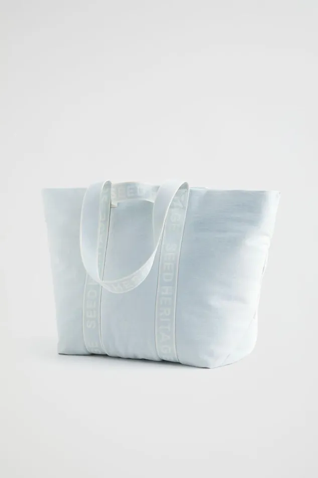 Seed Heritage Beach Bags Monochrome Logo Denim Tote Denim 8211 Woman