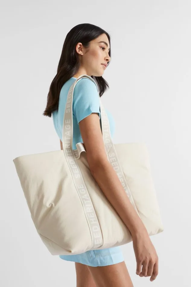 Seed Heritage Beach Bags Monochrome Logo Tote Stone 8211 Woman