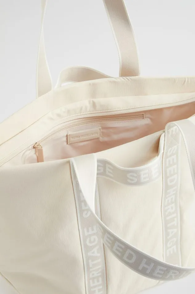 Seed Heritage Beach Bags Monochrome Logo Tote Stone 8211 Woman