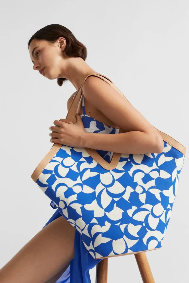 Seed Heritage Beach Bags Printed Canvas Tote Deep Ocean Abstract 8211 Woman