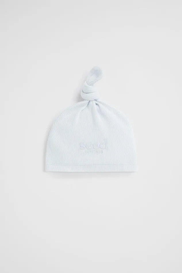 Seed Heritage Beanies Core Logo Knot Hat Ice Blue 8211 Newborn