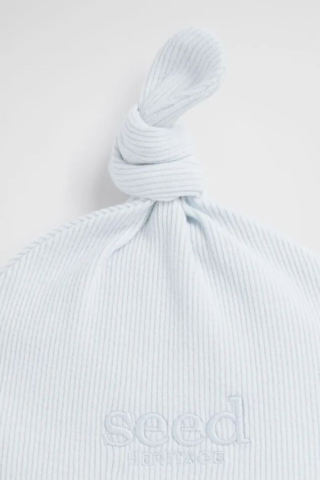 Seed Heritage Beanies Core Logo Knot Hat Ice Blue 8211 Newborn