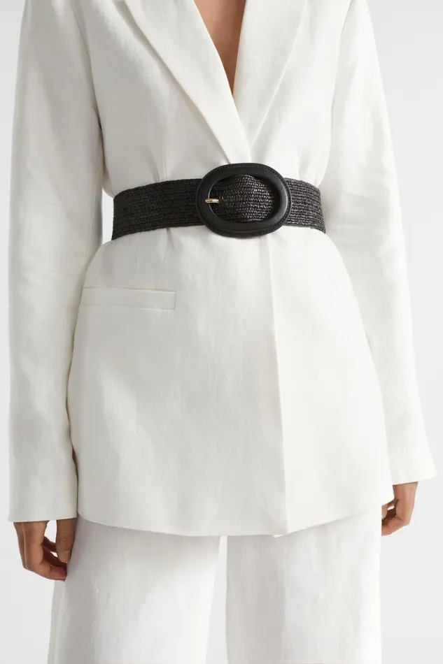 Seed Heritage Belts Ayla Woven Stretch Belt Black 8211 Woman