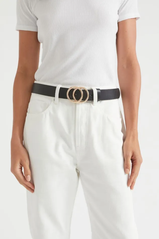 Seed Heritage Belts Double Ring Belt Black 8211 Woman