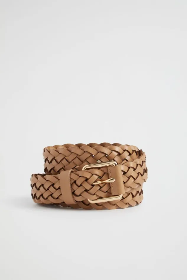 Seed Heritage Belts Vanessa Woven Leather Belt Caramel 8211 Woman