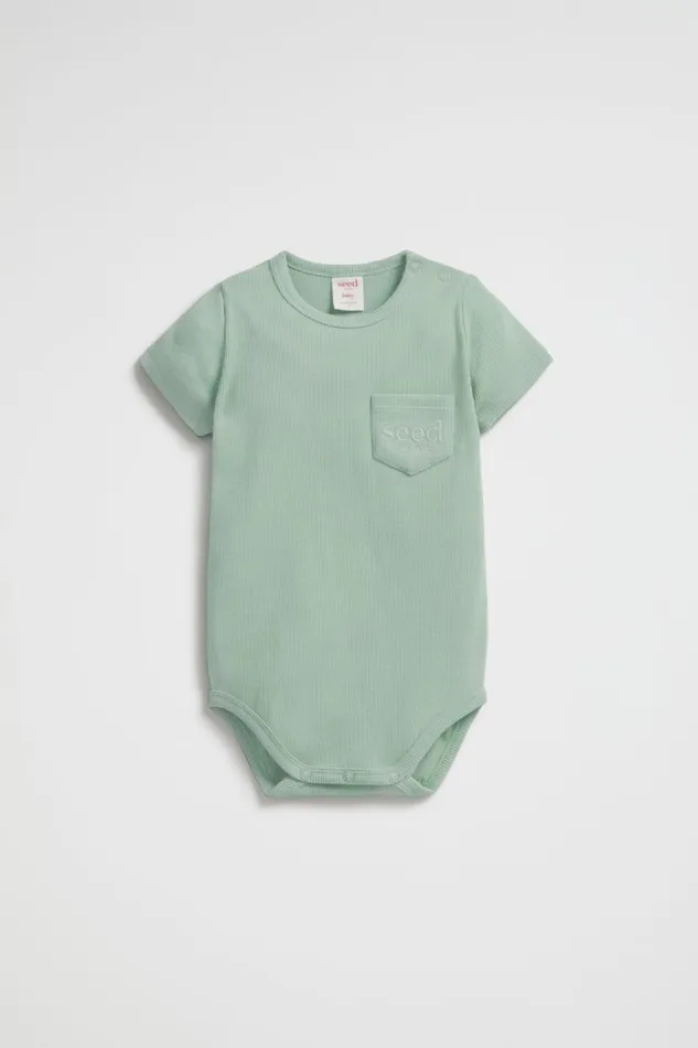 Seed Heritage Bodysuits and Onesies Logo Rib Bodysuit Gum Leaf 8211 Newborn Seed Heritage Bodysuits and Onesies Logo Rib Bodysuit Gum Leaf 8211 Newborn