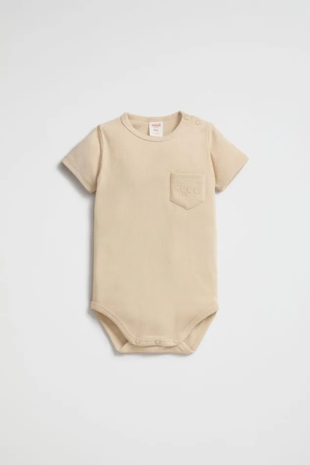 Seed Heritage Bodysuits and Onesies Logo Rib Bodysuit Soft Sand 8211 Newborn Seed Heritage Bodysuits and Onesies Logo Rib Bodysuit Soft Sand 8211 Newborn
