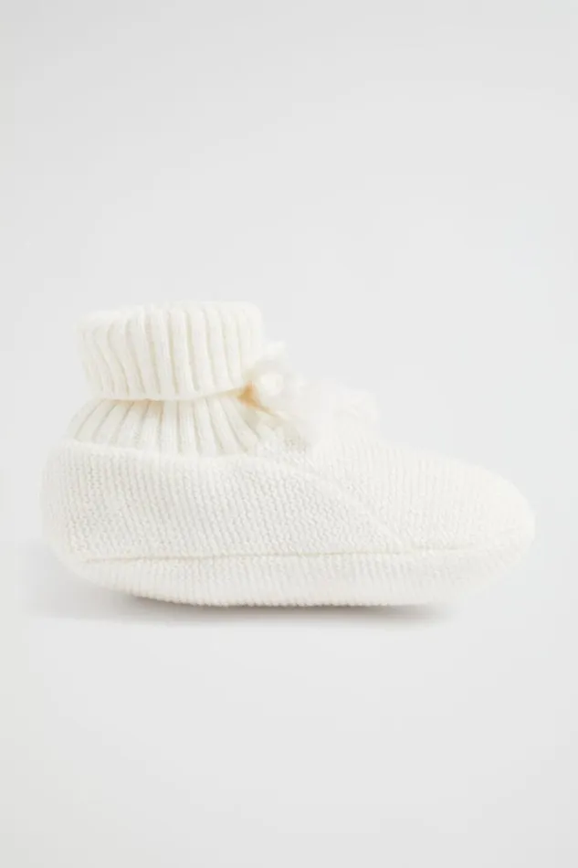 Seed Heritage Booties Core Knitted Booties Nb Canvas 8211 Newborn