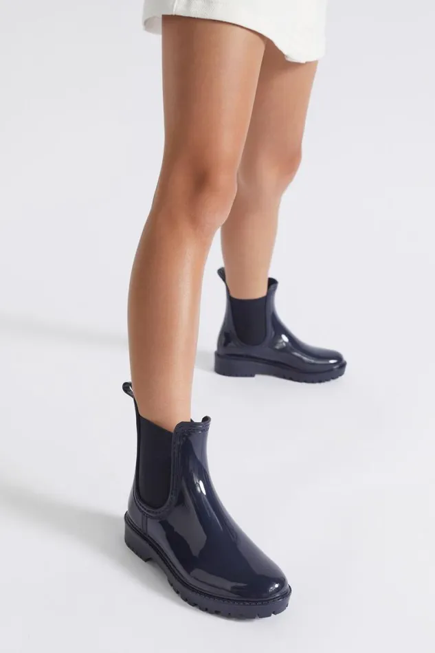 Seed Heritage Boots Gusset Shiny Gumboot Navy 8211 Girl