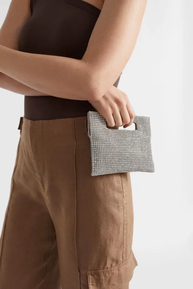 Seed Heritage Clutches and Pouches Embellished Handheld Bag Silver 8211 Woman