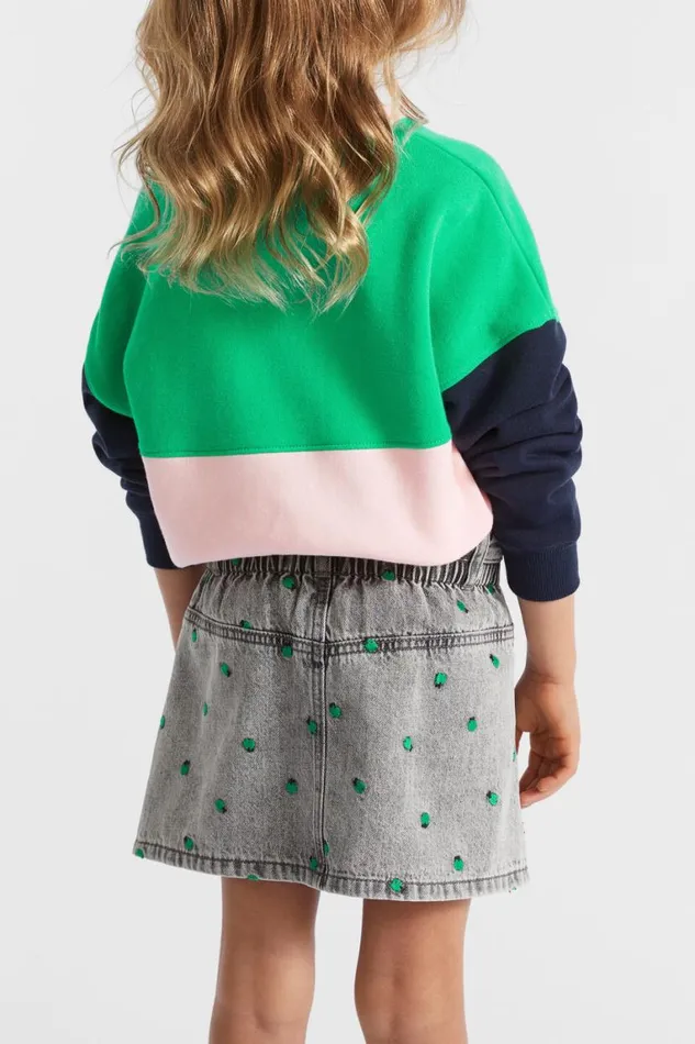 Seed Heritage Denim and Jeans Apple Embroidered Skirt Slate Wash 8211 Girl