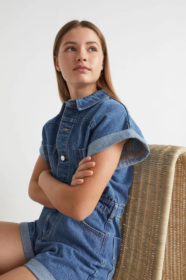 Seed Heritage Denim and Jeans Denim Button Jumpsuit Classic Blue 8211 Teen Girl