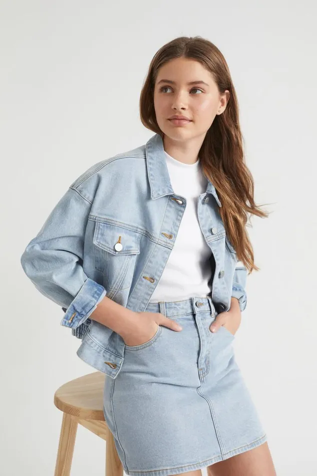 Seed Heritage Denim and Jeans Retro Denim Jacket Bleach Wash 8211 Teen Girl