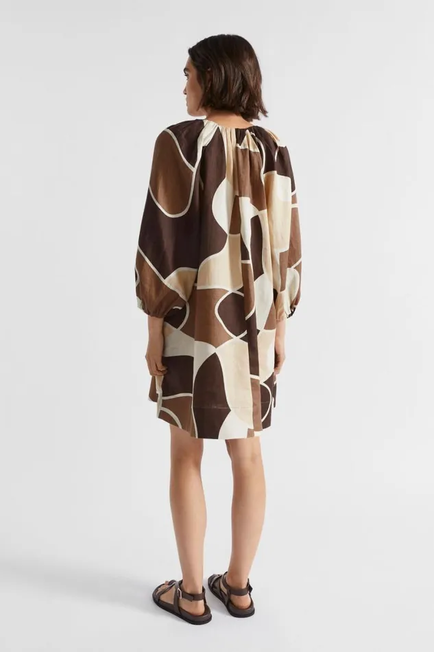 Seed Heritage Dresses Abstract Flared Mini Dress Woodland Abstract 8211 Woman