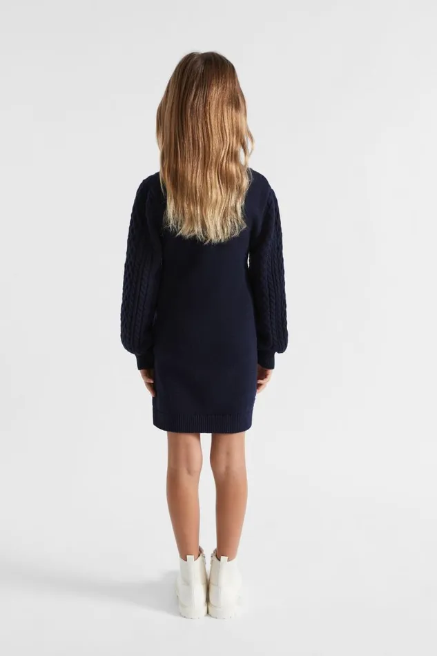 Seed Heritage Dresses Cable Knit Dress Midnight Blue 8211 Girl