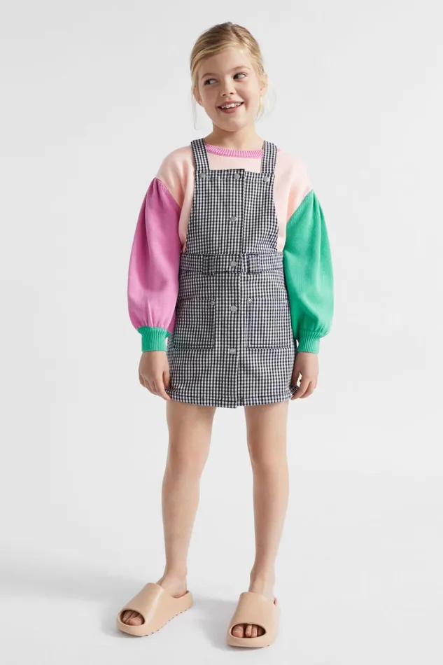 Seed Heritage Dresses Check Pinafore Midnight Gingham 8211 Girl