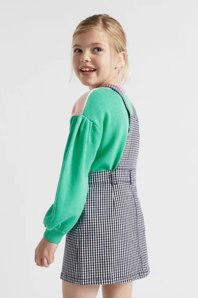 Seed Heritage Dresses Check Pinafore Midnight Gingham 8211 Girl