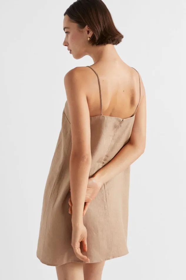 Seed Heritage Dresses Core Linen A Line Mini Dress Barley 8211 Woman