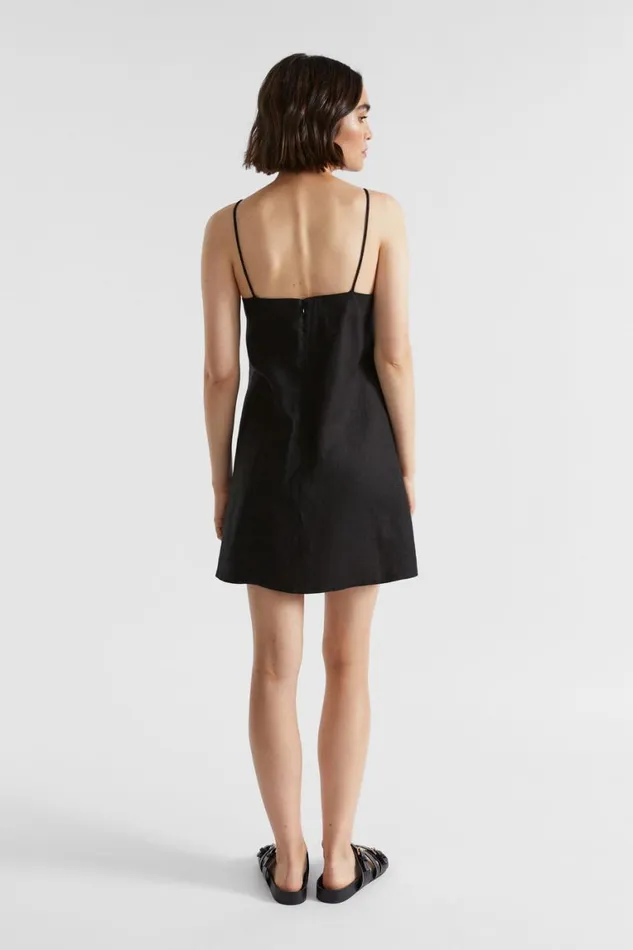 Seed Heritage Dresses Core Linen A Line Mini Dress Black 8211 Woman