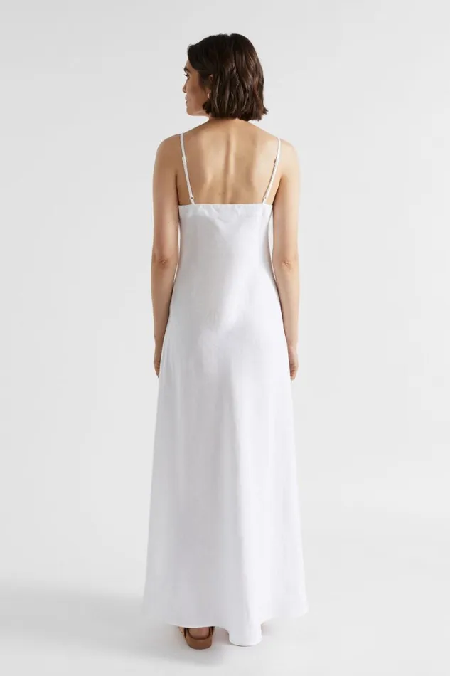 Seed Heritage Dresses Core Linen Slip Maxi Dress Whisper White 8211 Woman