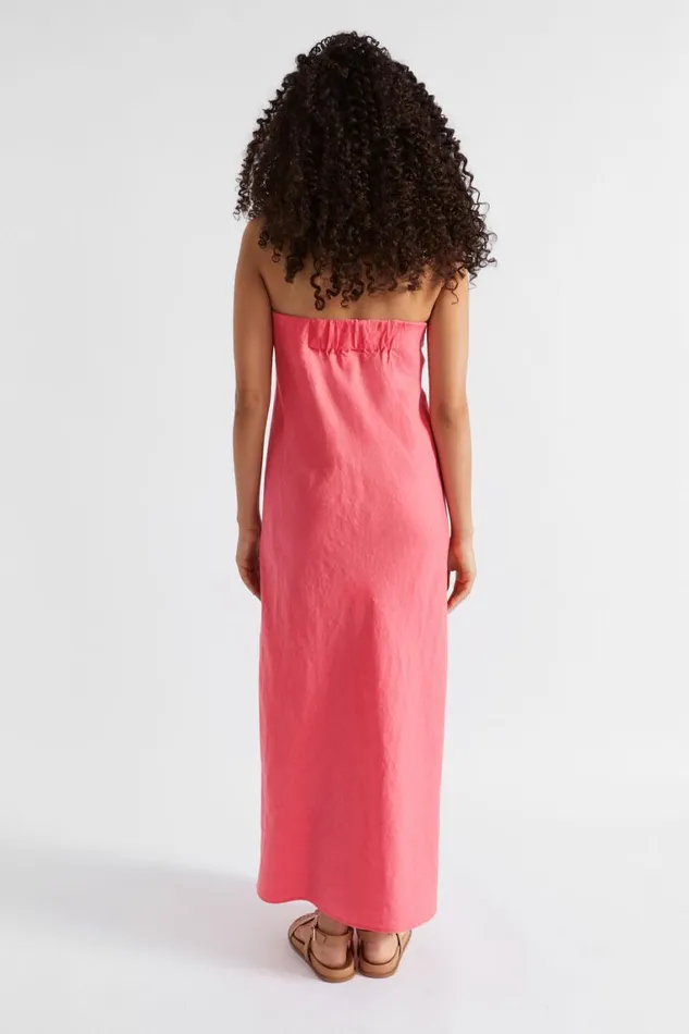 Seed Heritage Dresses Core Linen Strapless Maxi Dress Wild Berry 8211 Woman