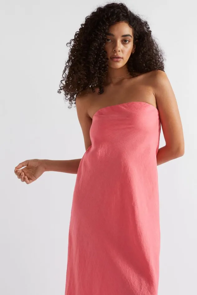Seed Heritage Dresses Core Linen Strapless Maxi Dress Wild Berry 8211 Woman