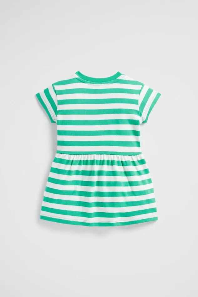 Seed Heritage Dresses Core Logo Dress Jade Green Stripe 8211 Baby